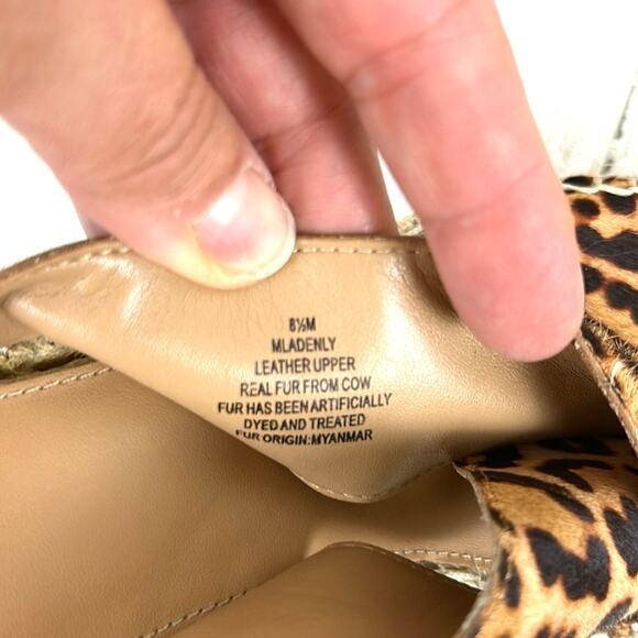 Mark Fisher Womens 8.5 cheetah calf fur and leather espadrilles new leather - Picture 8 of 8